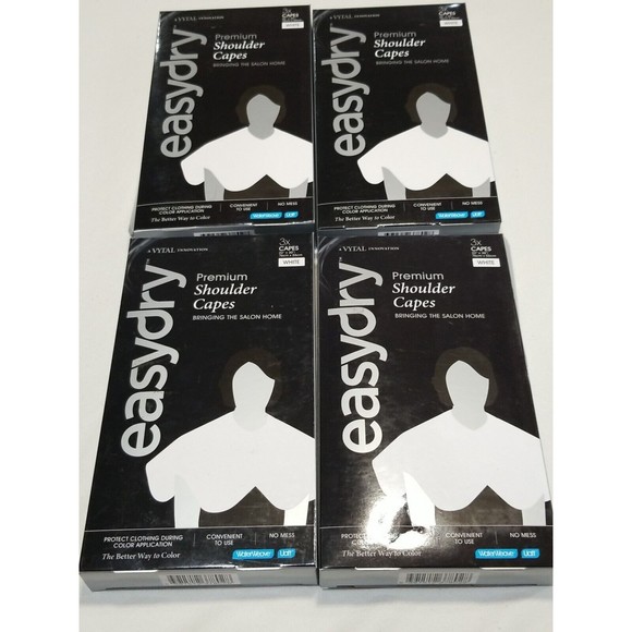 Easydry Premium Shoulder Capes 22" x 30" White Lot Of 4 Boxes 12 Capes Total - Picture 1 of 5
